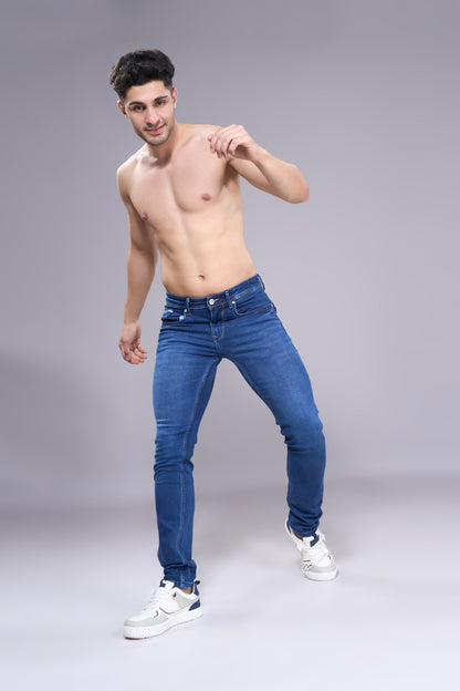 Men's Yale Blue Classic Regular Fit Jeans