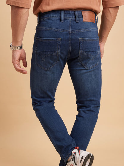 Deep blue jeans back fit and pocket view