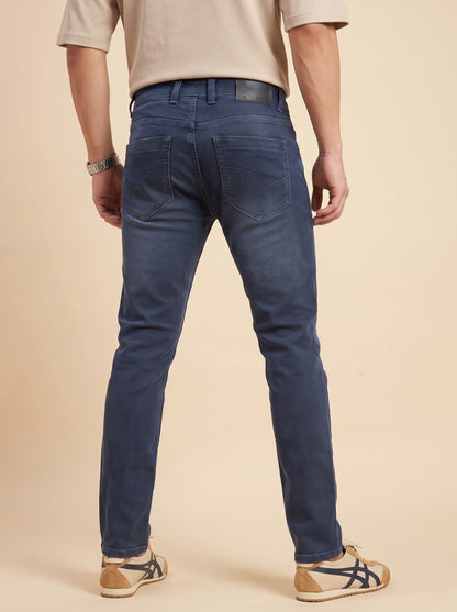 Men's steel blue slim fit jeans full front fit
