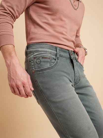 Sage grey jeans pocket angle