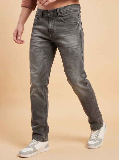 Men's charcoal grey jeans full fit