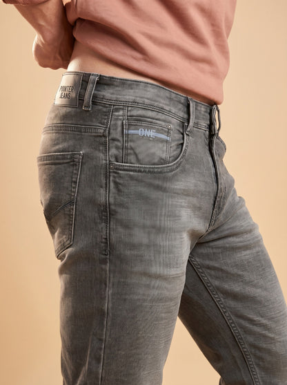 Charcoal grey jeans pocket angle