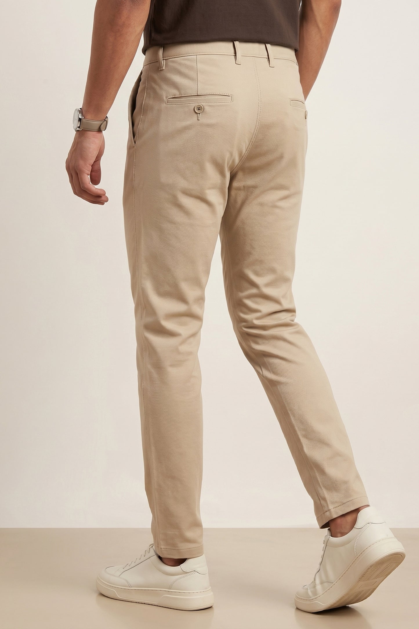 Men's Beige Cotton Pant