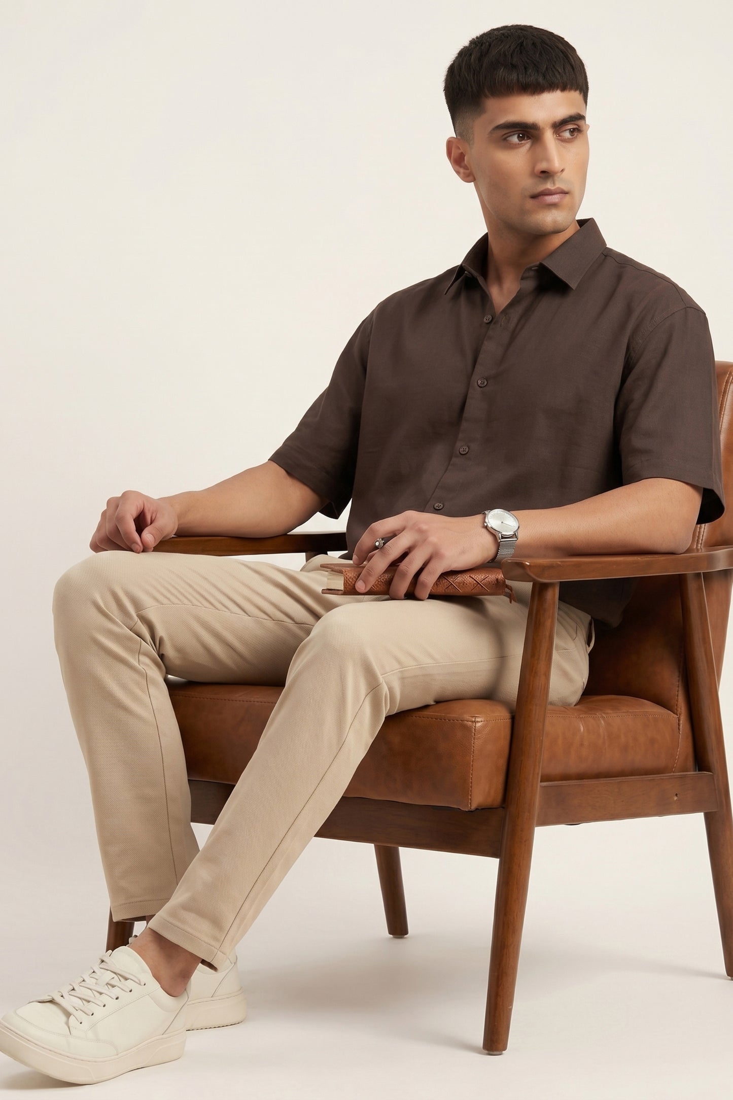 Men's Beige Cotton Pant