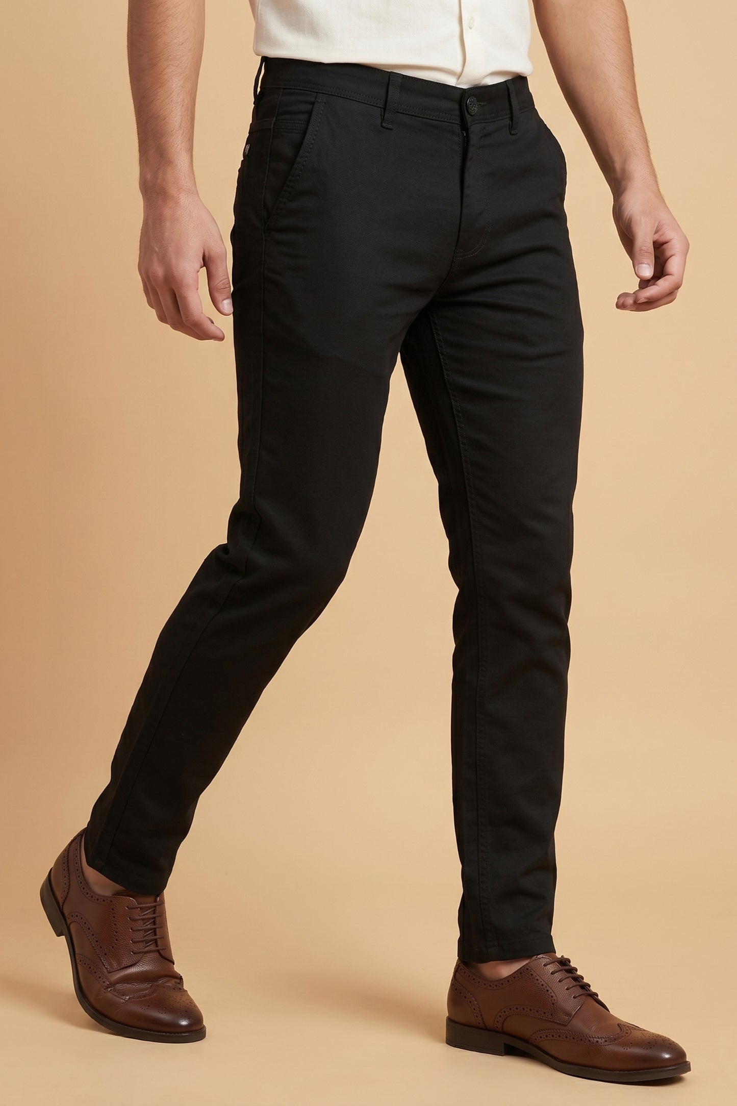 Men's Jet Black Cotton Pant