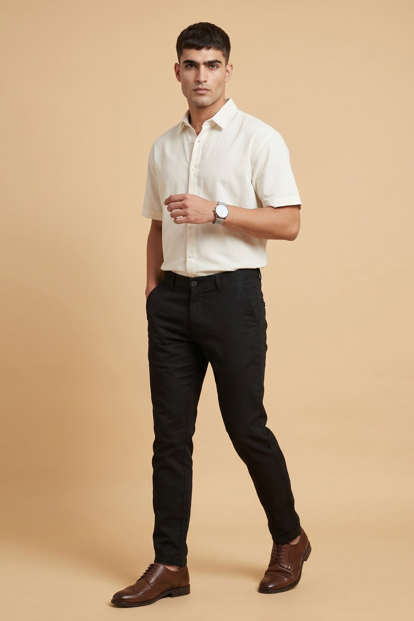 Men's Jet Black Cotton Pant