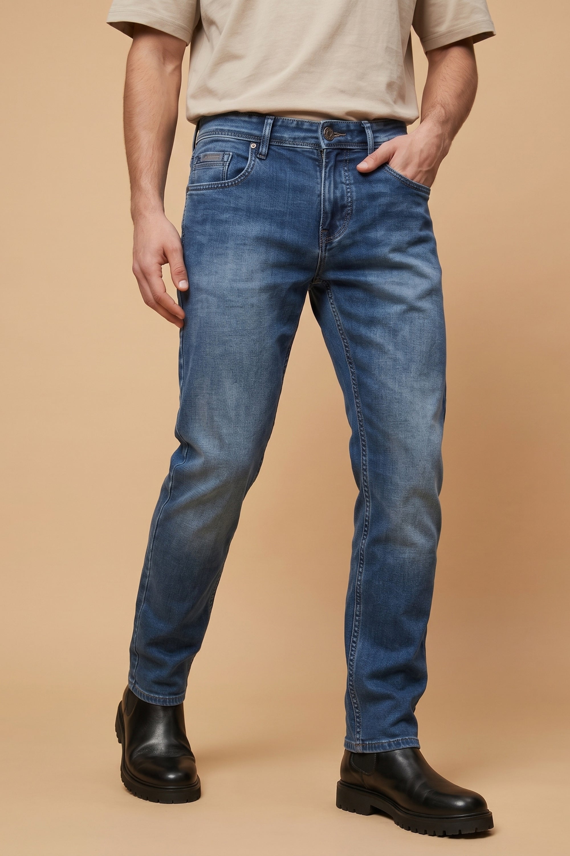Core Blue Straight Fit Jeans for Men | Pointer Jeans – Pointerjeans