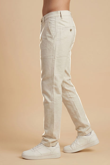 Men's Light Beige Cotton Pant