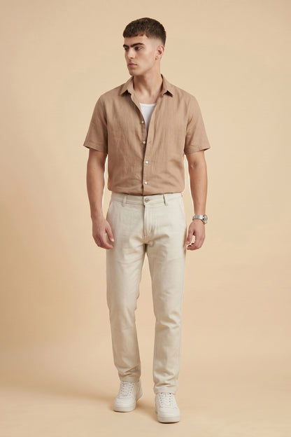 Men's Light Beige Cotton Pant