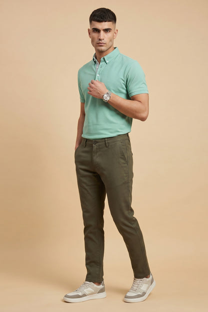 Men's Olive Green Cotton Pant