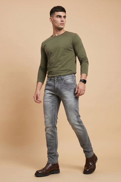 Mens Smoke Grey Slim Fit Jeans