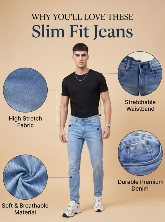 Sky Blue slim fit jeans