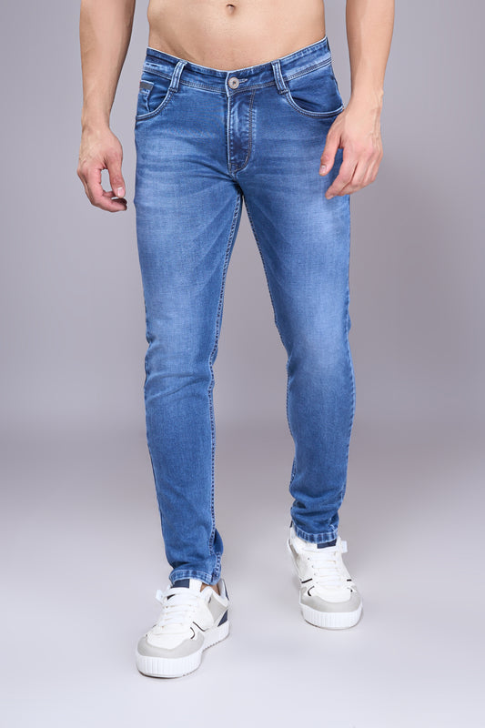 Men's Medium Blue Slim Fit Ankle Jeans