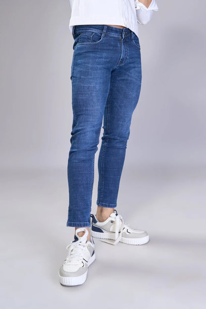 Neat cropped silhouette in midnight blue designed for boys
