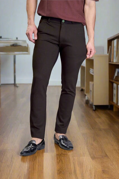 Ash Grey stretch pants for men with modern flexible fit
