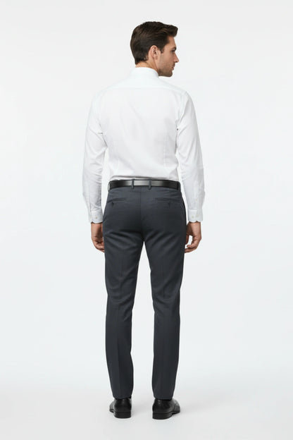 Detailed rear view of the cotton pants and stitching on men's cotton pants