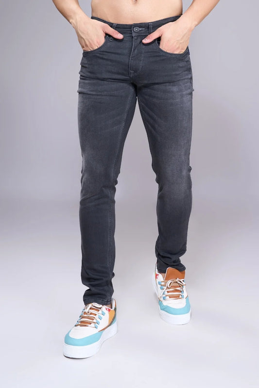 Black regular fit jeans for men – front view | Pointer Jeans
