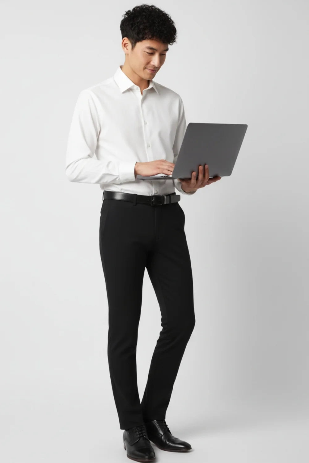 Classic black formal pants for men with premium tailoring
