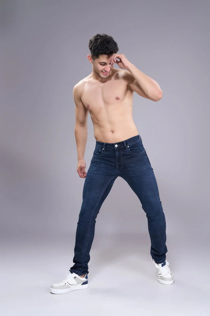 Classic regular fit jeans for men showcasing soft and durable denim
