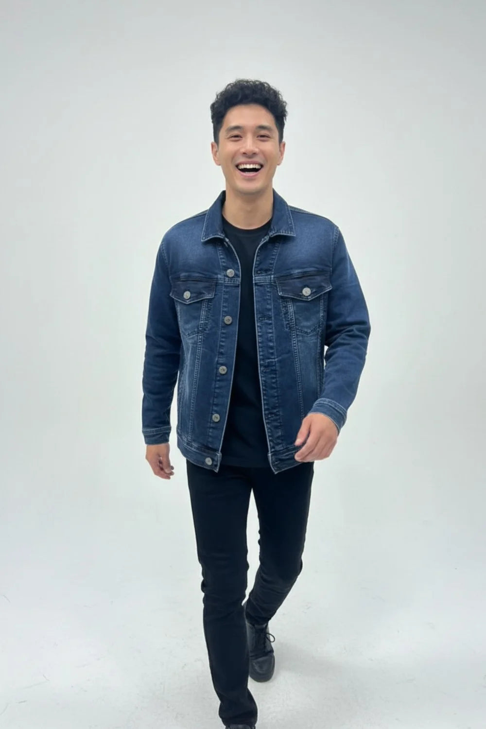 Winter-ready denim style for men
