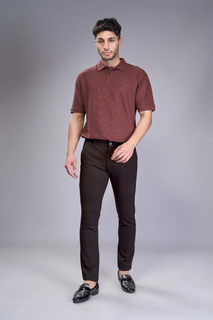 Soft flex-weave grey pants offering smooth mobility for daily wear
