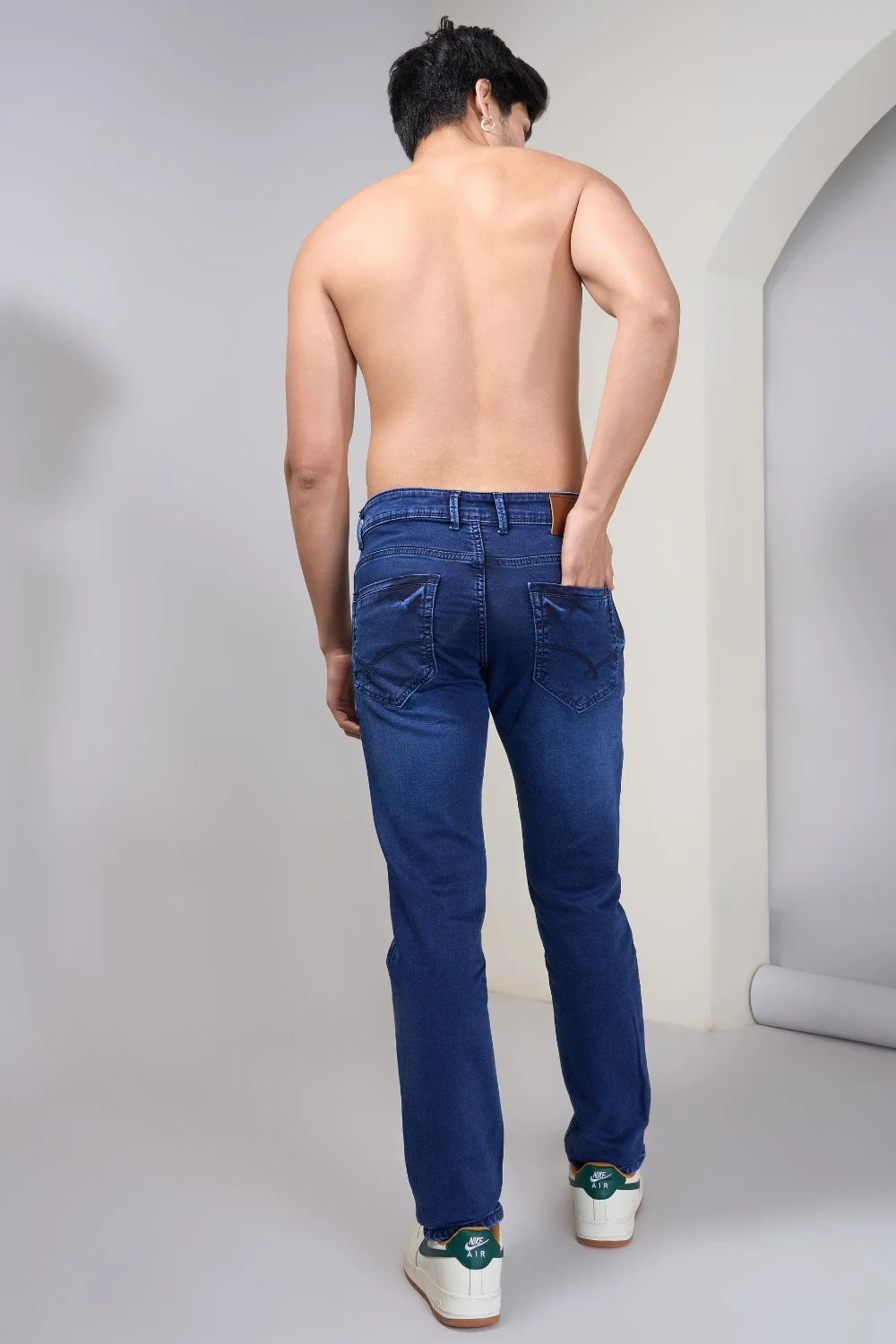 Classic blue jeans designed for durable everyday performance
