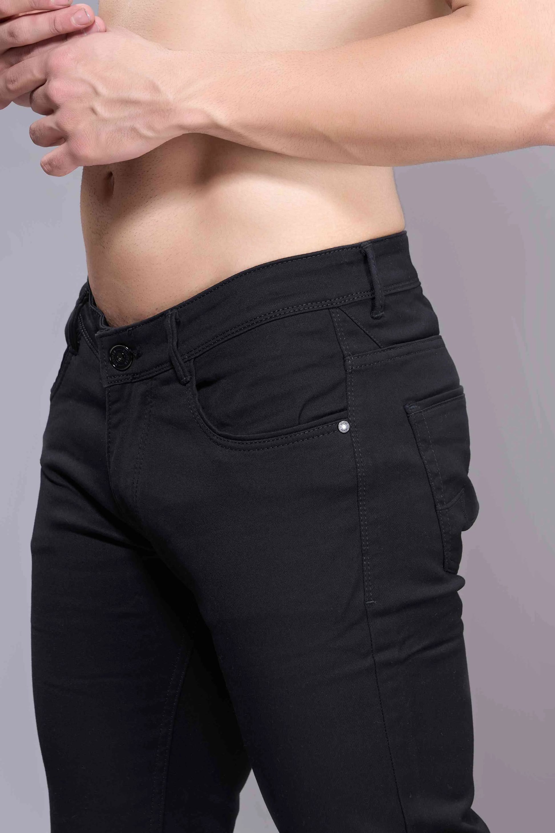 Back design of regular fit denim jeans for men India