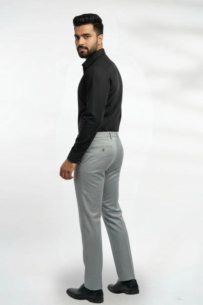 Grey Formal Pants for Men With Dark Texture