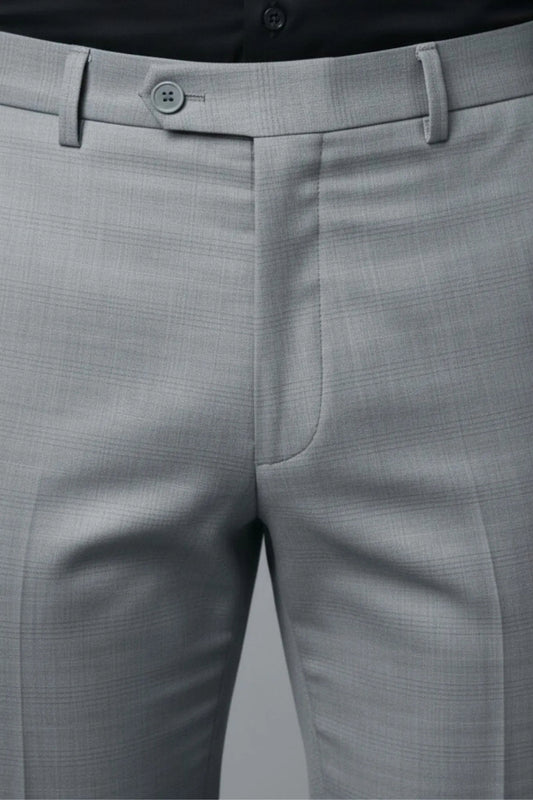 Grey Formal Pants for Men With Dark Texture
