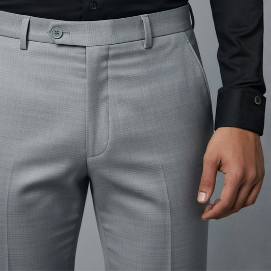 Grey Formal Pants for Men With Dark Texture