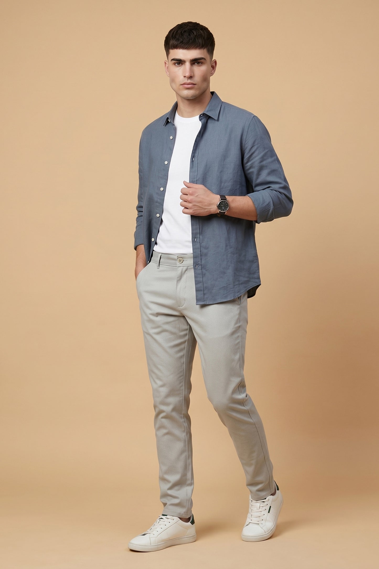 Men's Light Grey Cotton