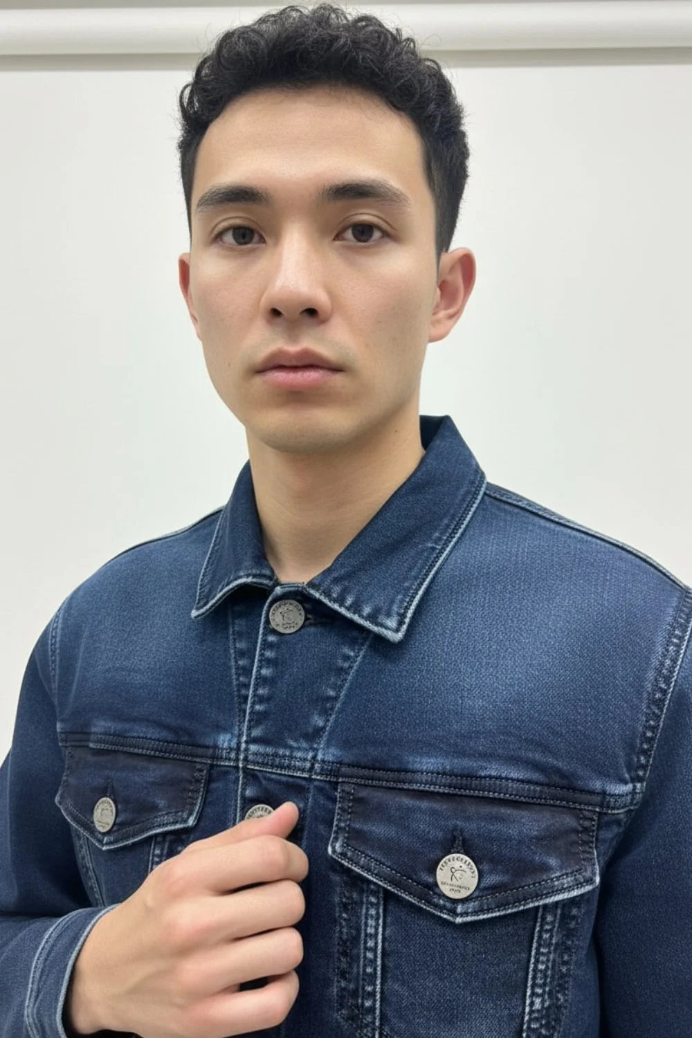 Warm lined denim layer suitable for winter weather
