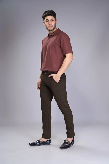 Men’s granite stretch trousers in a modern tailored silhouette
