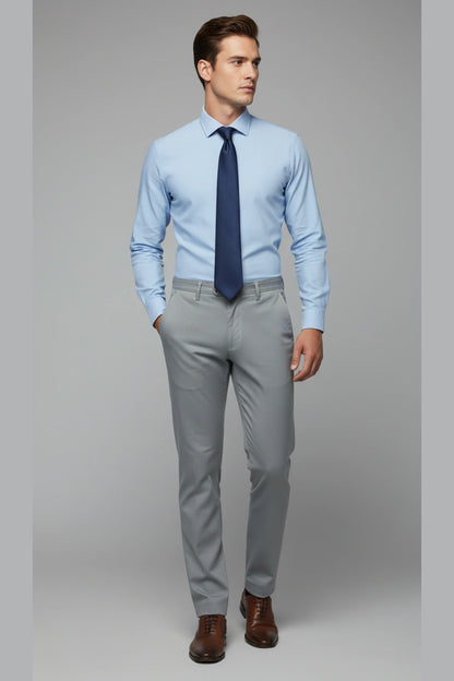 showing the high-quality cotton twill texture in dark grey