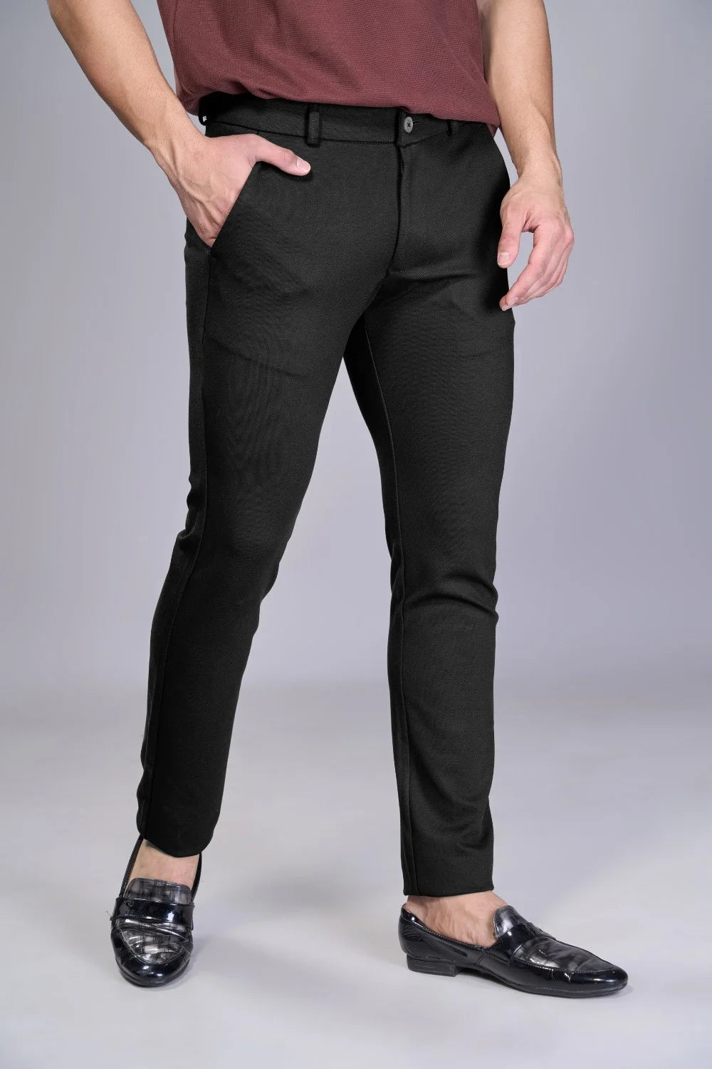 Performance stretch fabric offering soft feel and long wear
