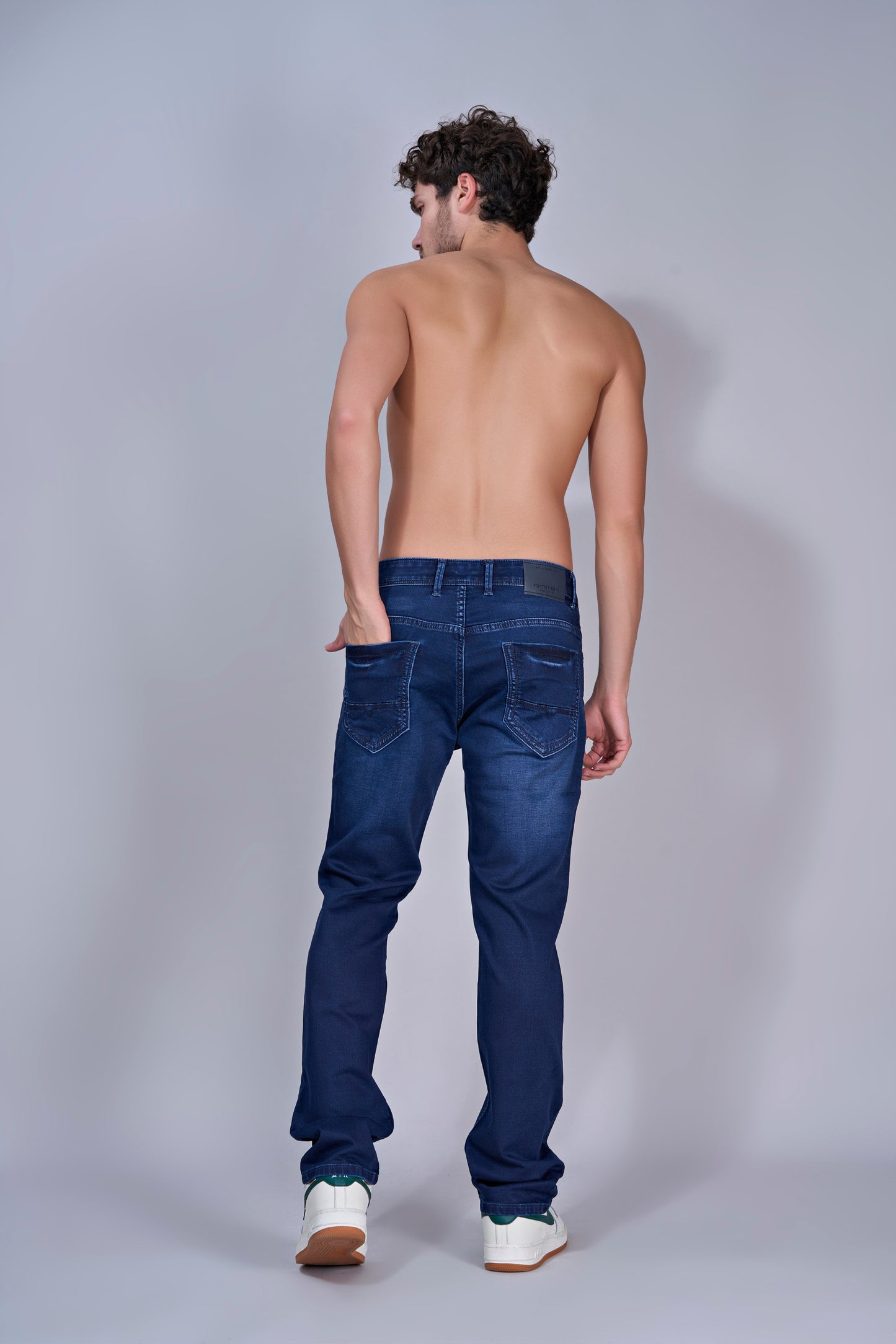 Men's Retro Tide Blue Straight Fit Jeans