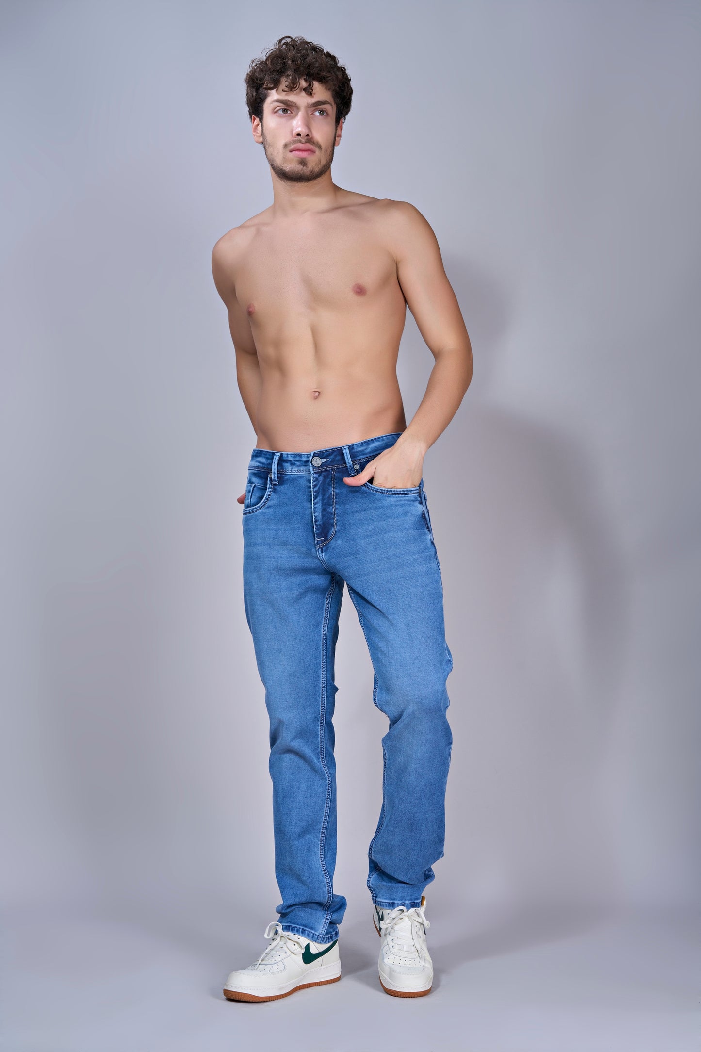 Men's Ocean Dust Blue Straight Fit Jeans