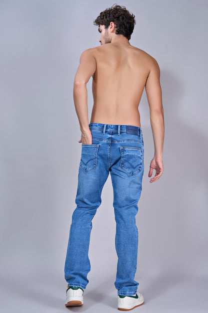 Men's Ocean Dust Blue Straight Fit Jeans