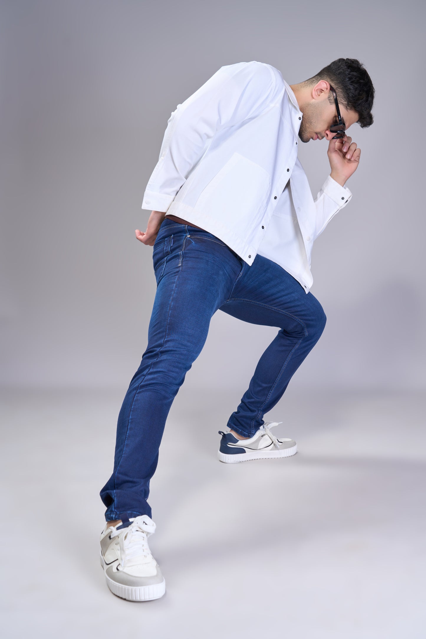 Men's Storm Blue Classic Regular Fit Jeans