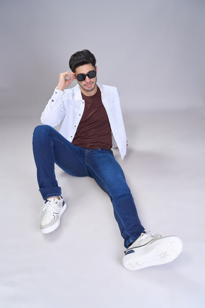 Men's Storm Blue Classic Regular Fit Jeans