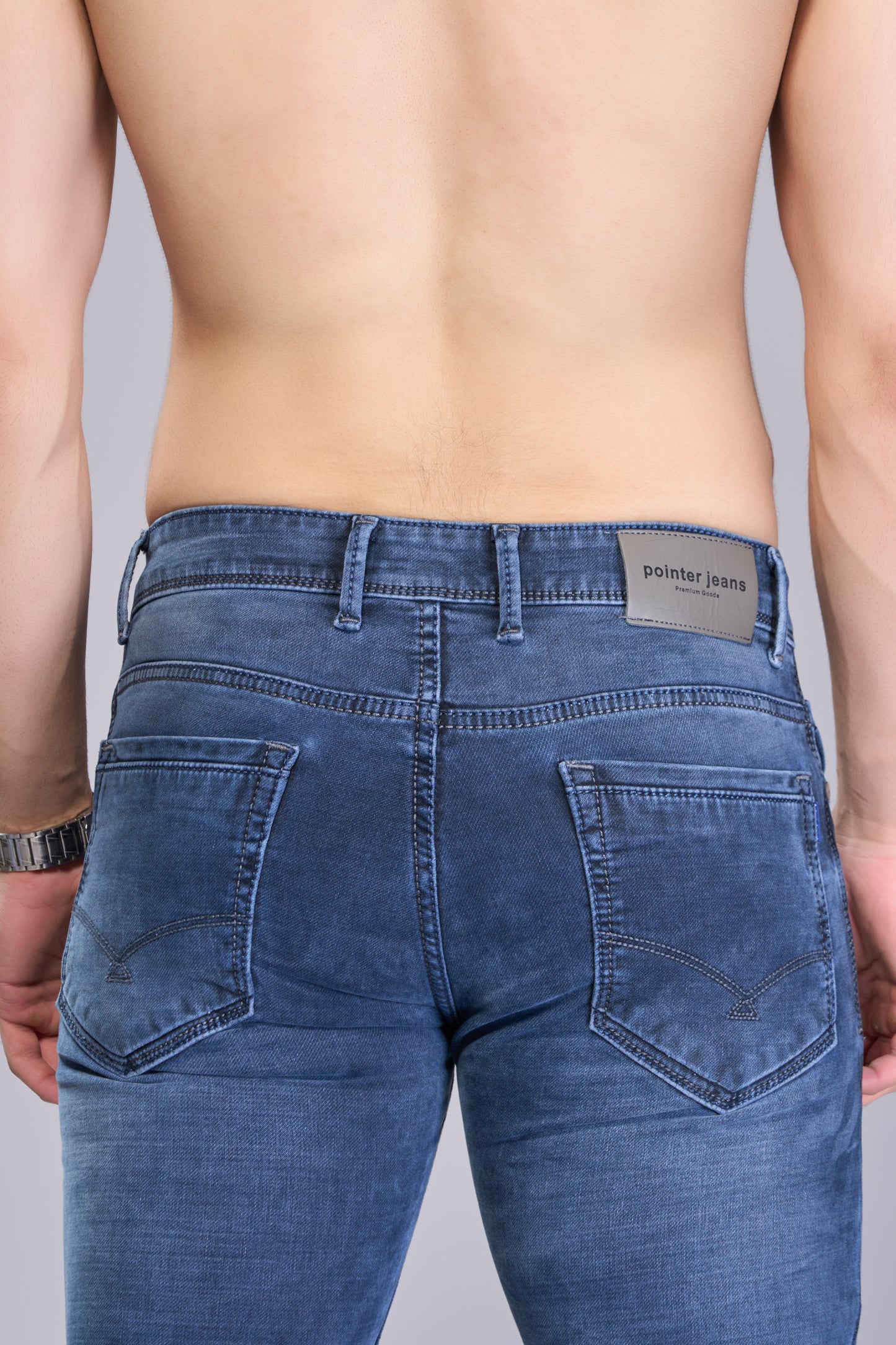 Men's Retro Blue Classic Regular Fit Jeans