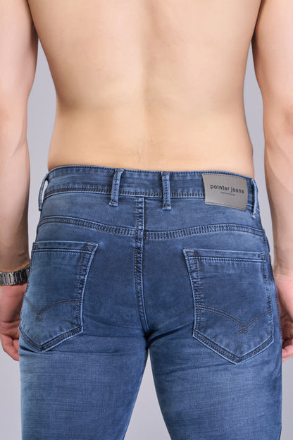 Men's Retro Blue Classic Regular Fit Jeans