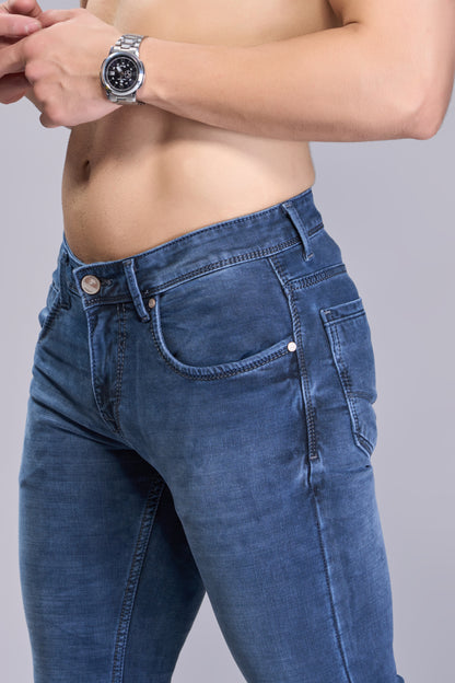 Men's Retro Blue Classic Regular Fit Jeans