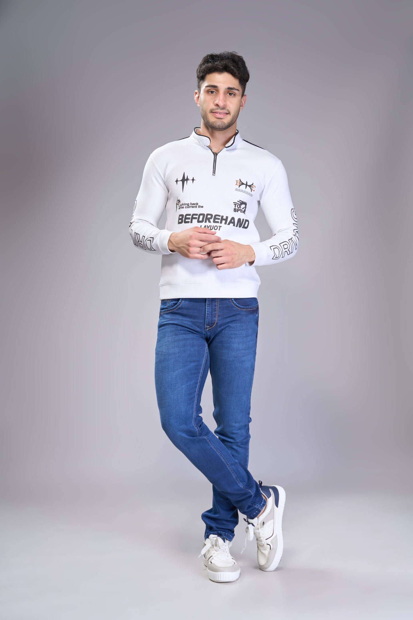 Men's Sapphire Blue Classic Regular Fit Jeans