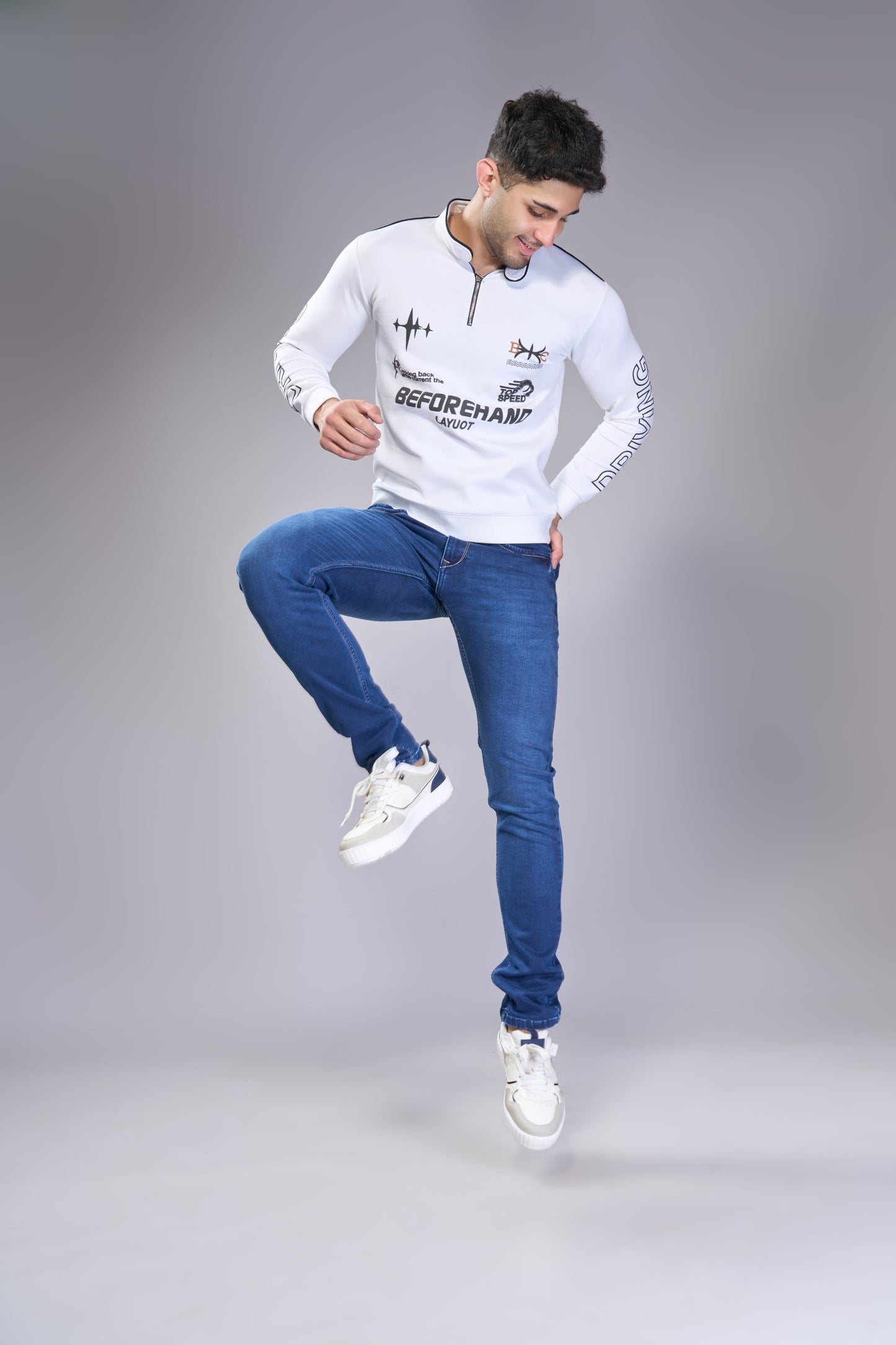 Men's Sapphire Blue Classic Regular Fit Jeans