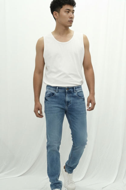 Men's Soft Blue Slim Fit Jeans