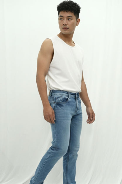 Men's Soft Blue Slim Fit Jeans