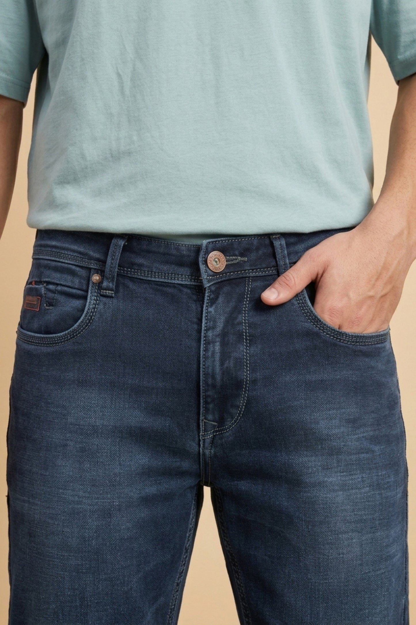 Men's Deep Blue Straight Fit Jeans