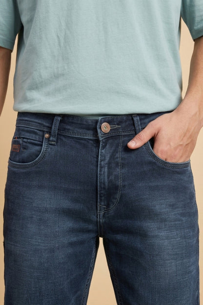 Men's Deep Blue Straight Fit Jeans