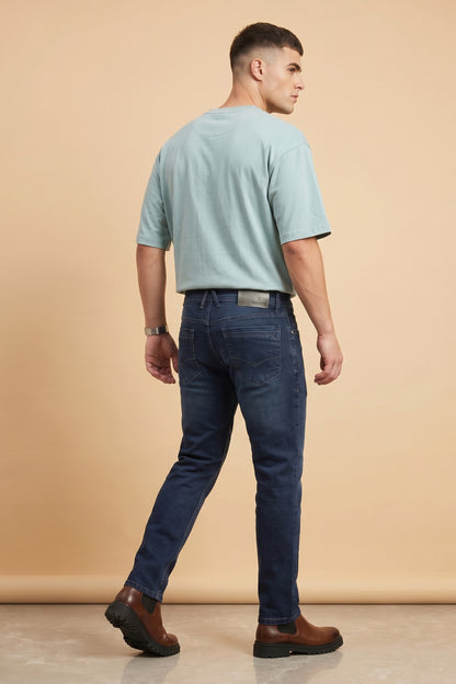 Men's Deep Blue Straight Fit Jeans